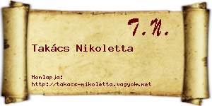 Takács Nikoletta névjegykártya