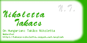nikoletta takacs business card