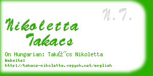 nikoletta takacs business card